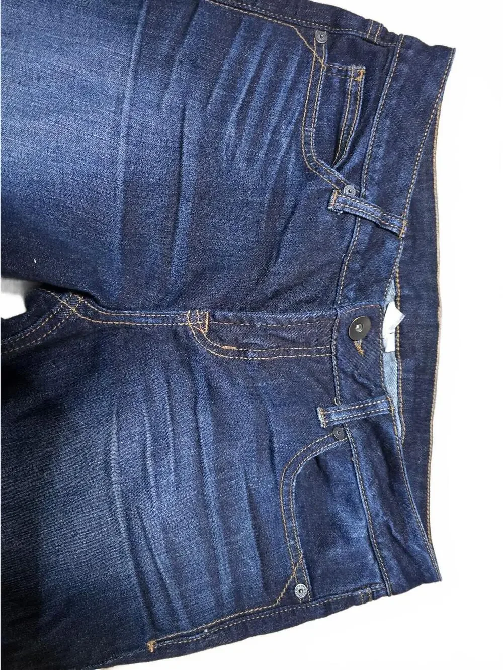 JCP Women's Denim Bermuda Shorts Dark Wash Stretch Cuffed Size 30